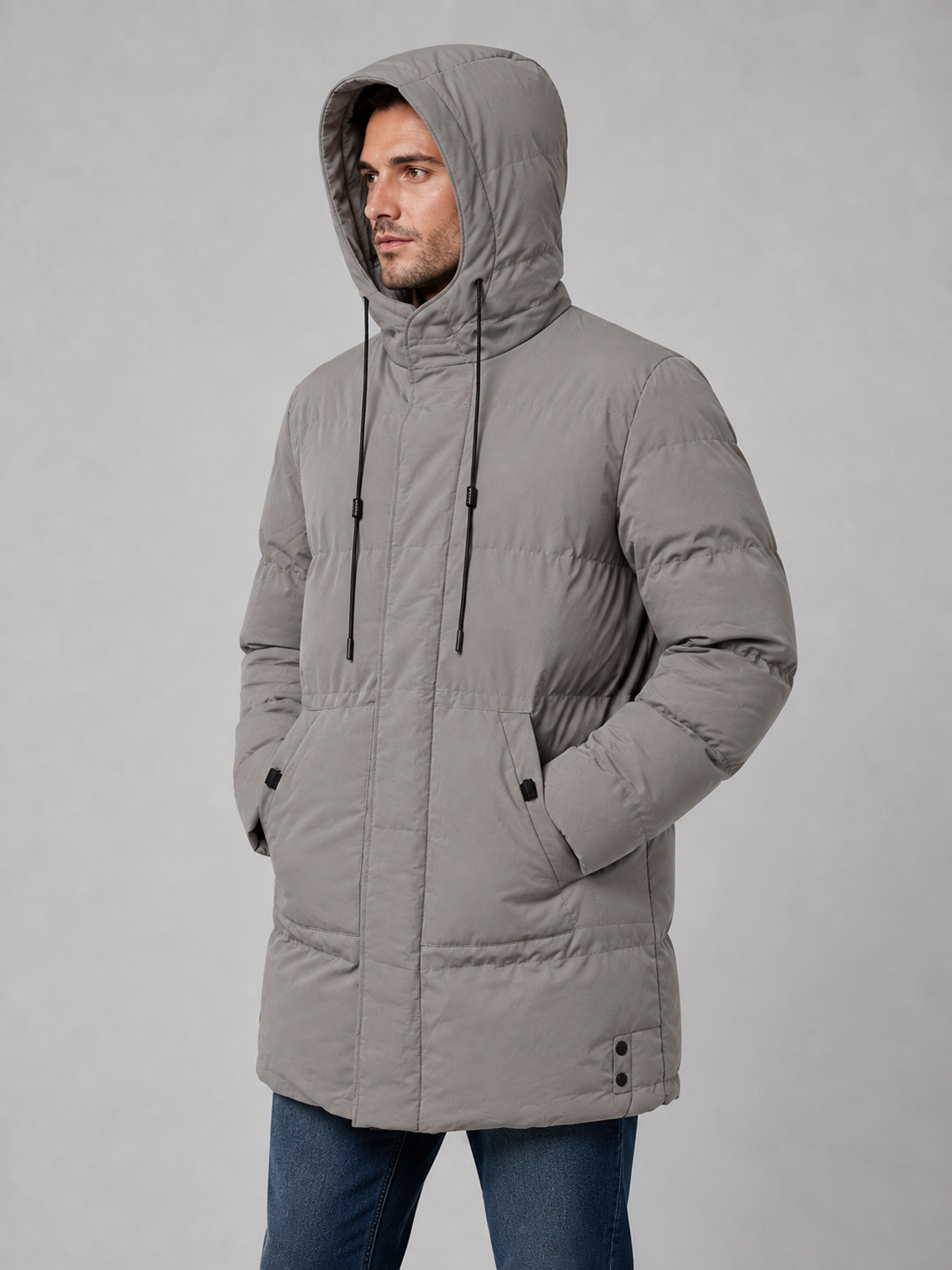 Parka Homme Longue à Capuche Matelassée