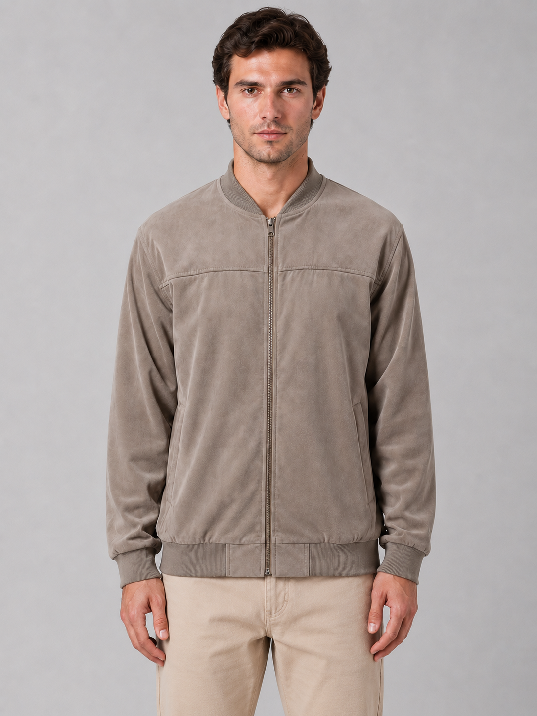 Blouson Bomber Homme Zippé Coupe Regular