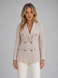 Blazer Femme Croisé en Tweed Chic Ajusté