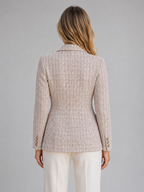 Blazer Femme Croisé en Tweed Chic Ajusté