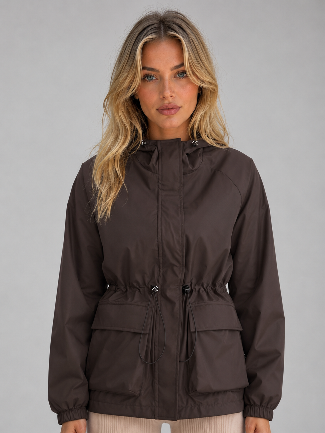 Veste de Pluie Femme à Capuche Imperméable et Coupe-Vent
