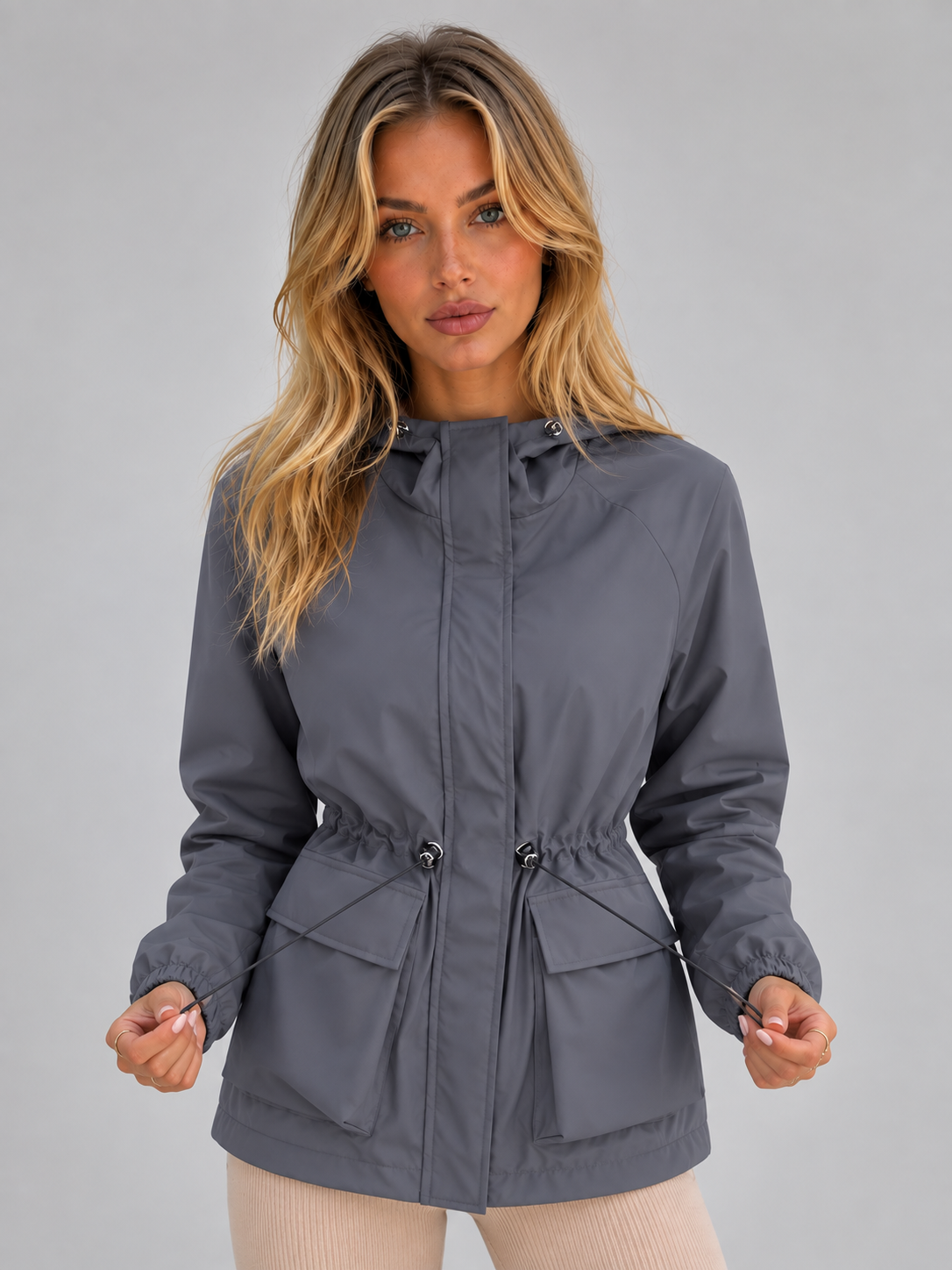 Veste de Pluie Femme à Capuche Imperméable et Coupe-Vent