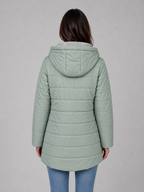 Doudoune Femme Longue à Capuche Doublée Polaire