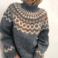 Pull Femme Col Roulé Motif Norvégien Traditionnel – Camille