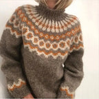 Pull Femme Col Roulé Motif Norvégien Traditionnel – Camille