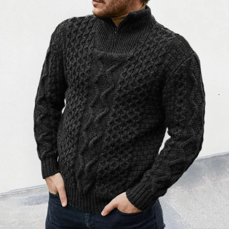 Pull Zippé Homme Col Roulé Tricot Moderne – Bastien