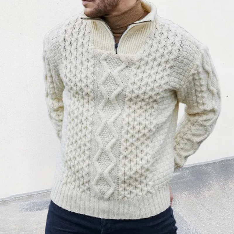 Pull Zippé Homme Col Roulé Tricot Moderne – Bastien